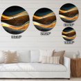 thumbnail image 4 of Designart '3D Gold Waves in Black ' Modern wall clock, 4 of 4