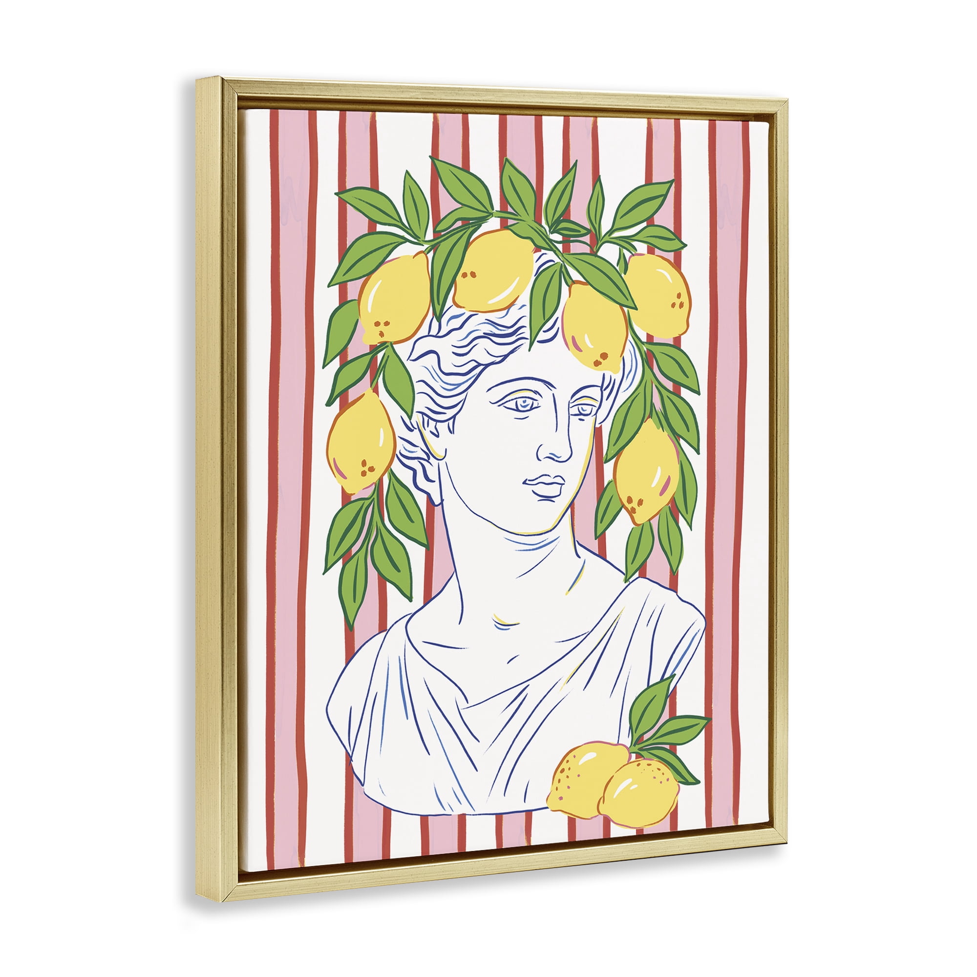 Stupell Industries La Limona Sculpture Face Gold Framed Floater Canvas Wall Art, design by Radhika Modi