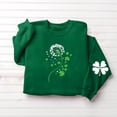 thumbnail image 5 of Womens St Patricks Day Tops Clover Shamrock Four Leaf Shirt Crewneck Long Sleeve Pullover Irish Green Sweatshirt Festival Tops, 5 of 5