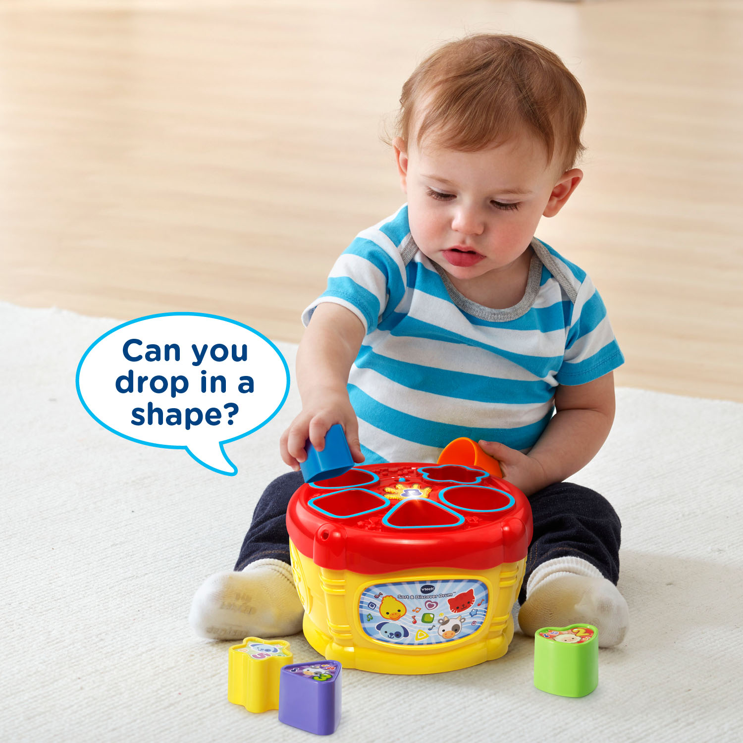 VTech, Sort and Discover Drum, Interactive Learning Toy, Baby Drum - image 4 of 9