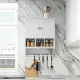 thumbnail image 6 of Vastcury 27.5" Bathroom Wall Cabinet, Over the Toilet Storage Medicine Cabinet with 2 Door Cupboard, Adjustable Shelf and Towels Bar, White, 6 of 6