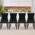thumbnail image 4 of JESTOP Velvet Dining Chairs Set of 4, Tall Back Side Chair, Modern Upholstered High-end Tufted Side Chair with Button Back Ring, Solid Wood Legs (Black), 4 of 8