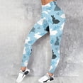 thumbnail image 2 of Sports Yoga Leggings for Women Colorful Easter Print Tight Casual Training Pants Full Length Light Blue M, 2 of 4