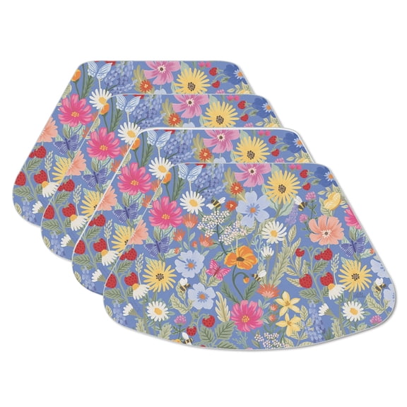 CounterArt "Meadow Floral" 4-Pack Wedge Shaped Tabletop Placemats
