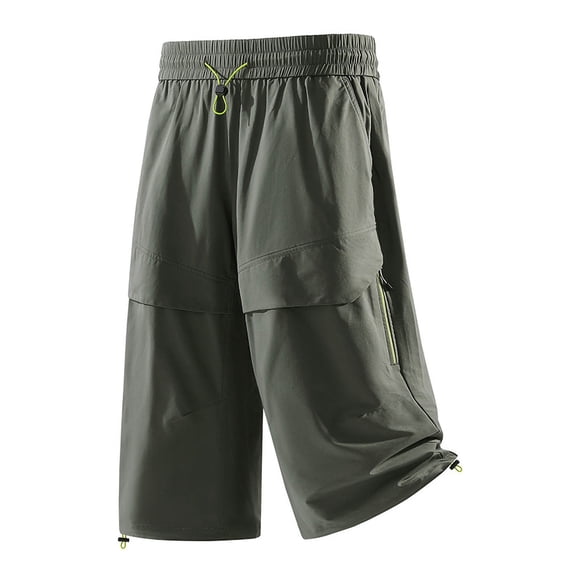 JMYHOAM Mens Capri Pants Cargo Pants for Men Plus Size Summer Straight Leg Pants Outdoor Work Pants Solid Color Quickdrying Sports Cropped Pants,M-4XL