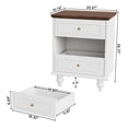 thumbnail image 6 of 3-Drawer White Nightstand Bedside Table with Solid Wood Legs, 6 of 7