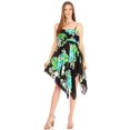 thumbnail image 5 of Sakkas Kiera Women's Tube Spaghetti Strap Floral Print Summer Casual Short Dress - B-Teal - One Size, 5 of 5