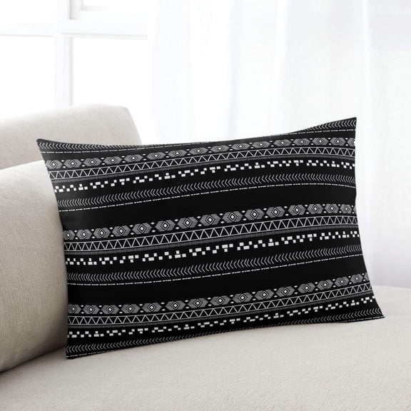 Black and White Geometric Queen Pillow Covers, Modern Abstract Art Soft Breathable Throw Pillow Cases with Invisible Zipper, Decorative Pillowcase Pillows Protectors for Sofa Bed Chair 20"x30"