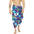 thumbnail image 3 of LA LEELA Men's Christmas Tree Swim Bath Trunk Swimsuit Regular Surfing Swimwear Sarong Long Pareo Beach Wrap One Size Azure, Santa Reindeer Sleigh, 3 of 4