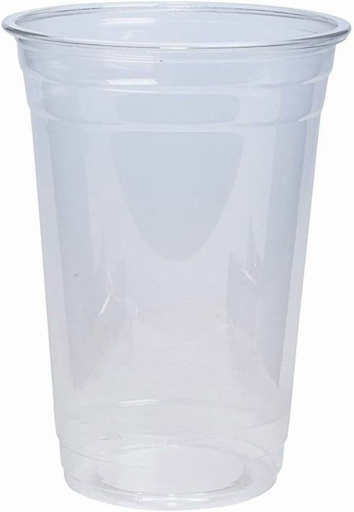 GUSTO 20 Oz Clear Plastic Cups Disposable Iced Coffee Cups, 100-Pack