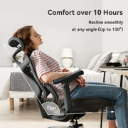 Sihoo Doro C300 Ergonomic Office Chair with Headrest, Lumbar Support, Adjustable Backrest, 3D Armrests, Breathable Mesh, Height & Tilt Adjustment - Black