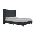 thumbnail image 3 of DHP Eveline Upholstered Platform Bed Frame with High Wingback Headboard, Queen, Textured Dark Blue Canvas, 3 of 20