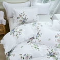 thumbnail image 3 of Move Over Gray Flower Duvet Cover Set King Ruffle Fringe Botanical Bedding Set Garden Floral Pattern Microfiber No Filling, 3 of 8