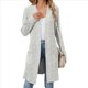 thumbnail image 1 of Cárdigan de Punto Suave y Ligero para Mujer, de Otoño, con Mangas Largas, Abierto y Bolsillos. Gris XL, 1 of 10