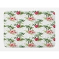 thumbnail image 1 of Hawaii Bath Mat, Aquarelle Effect Palm Trees Hibiscus Flowers Romantic Summer Bloom, Plush Bathroom Decor Mat with Non Slip Backing, 29.5" X 17.5", Reseda Green Pale Pink, by Ambesonne, 1 of 2
