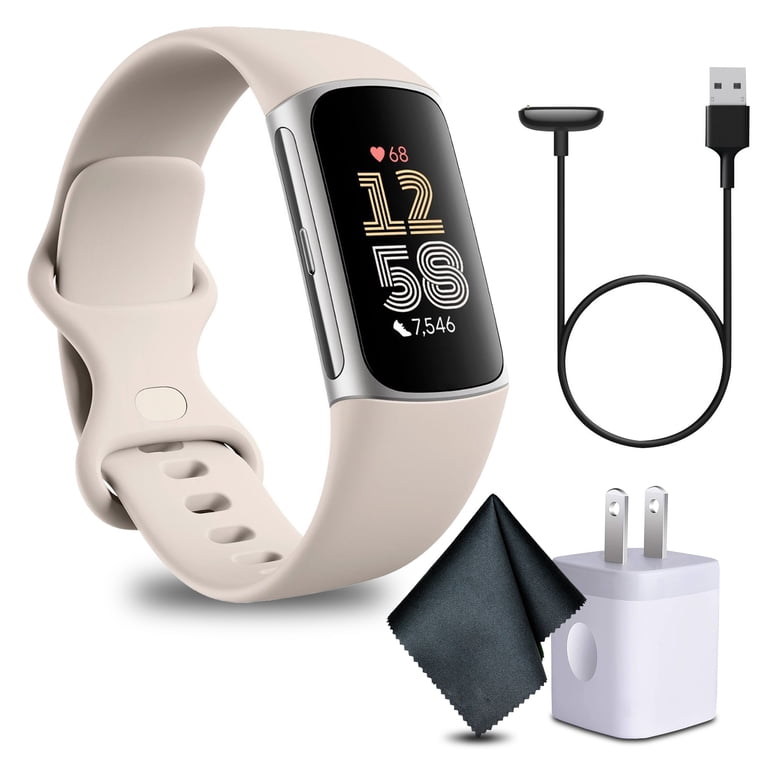 Fitbit - Fitbit Charge 6 Porcelain Silver アルミニウム Fitbit, Fitness Tracker Smartwatch, Charge 6, Porcelain/Silver