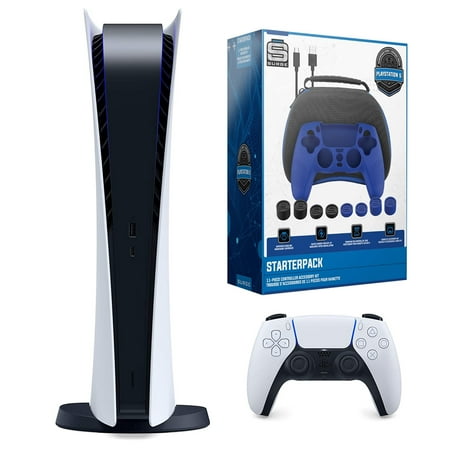 Sony Playstation 5 Digital Version Console with Pro Gamer Starter Pack Bundle