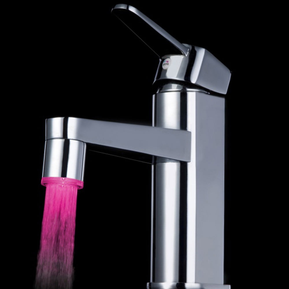 Glow LED Faucet Temperature Sensor Light RGB 7 Color Shower Kitchen Water Tap 