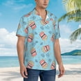 thumbnail image 2 of KLL Men's Hawaiian Shirt Short Sleeve Button Down Beach Shirts-I Am A Fan Popcorn, 2 of 5