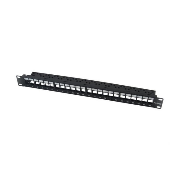 IEC PP19824H1 Patch Panel with Cutouts for Keystone Connectors 2 piece (to make ports flush) - 24 (1U)