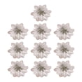 thumbnail image 2 of Conjunto de 10 piezas de flores artificiales resplandecientes para celebrar la Navidad, centro de mesa, adornos festivos para bodas, guirnalda hecha Plata, 2 of 8