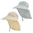 thumbnail image 1 of 2 piezas de sombrero para el sol para niños con solapa para el cuello, unisex, ajustable, de ala ancha, protección solar de verano, de malla, 1 of 5
