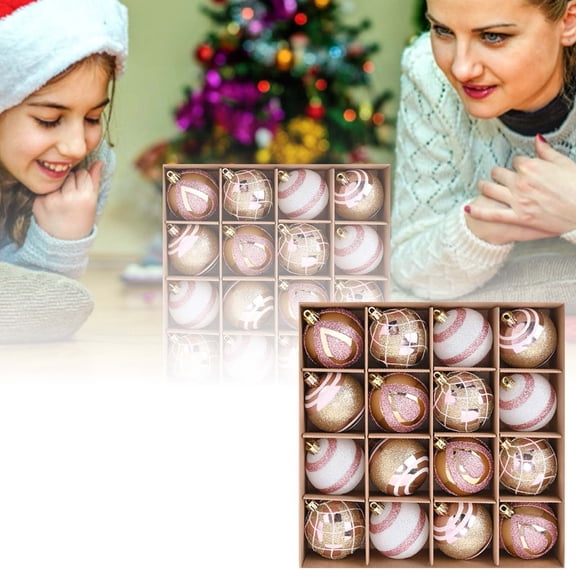 2.36 Inch 60mm Christmas Ornaments Set 16ct 2025 Shatterproof Christmas Tree Decorations Christmas Ball Ornaments Vintage Classic Christmas Decorations Indoor Outdoor Decor