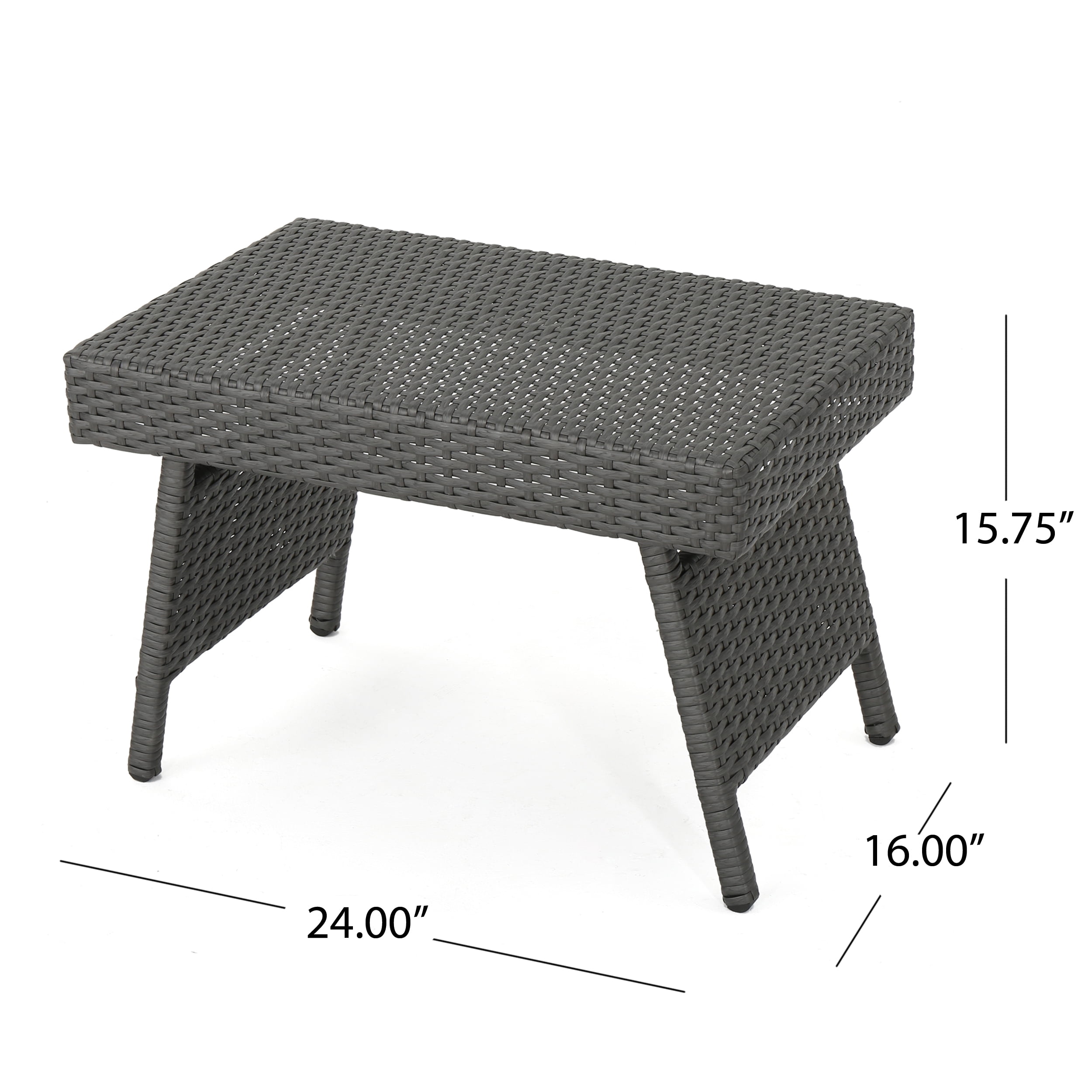 Lawson Outdoor Wicker Arm Chaise Lounges with Wicker Side Table, Set of 2, Grey