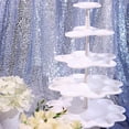 thumbnail image 4 of Balsa Circle 18" White 5 Tier Plastic Scallop Design Cupcake Holder Dessert Stand Wedding Party Decorations, 4 of 8