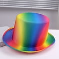 thumbnail image 4 of Hsqqdc Rainbow Magician Tall Top Hat, Colorful Fedora Performance Hat for Carnival Party Events, 4 of 7