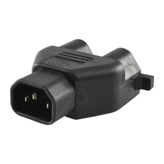 Conntek 30101 Y Male Plug Adapter IEC C14 To Two U.S. 3 Pin Female Connector
