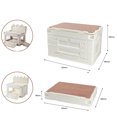 thumbnail image 3 of Camping Picnic Storage Box Foldable Car Backup Storage Box Multifunctional Plastics Box With Wooden Lid, 3 of 6