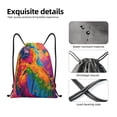 thumbnail image 4 of Fotbe Colorful Parrot Jungle Dream A Bolsa Mochila con Cordón Estampada, Bolsa de Gimnasio Deportiva, Bolsa Cinch, Bolsa con Cordón para Hombres y Mujeres-Medium, 4 of 6