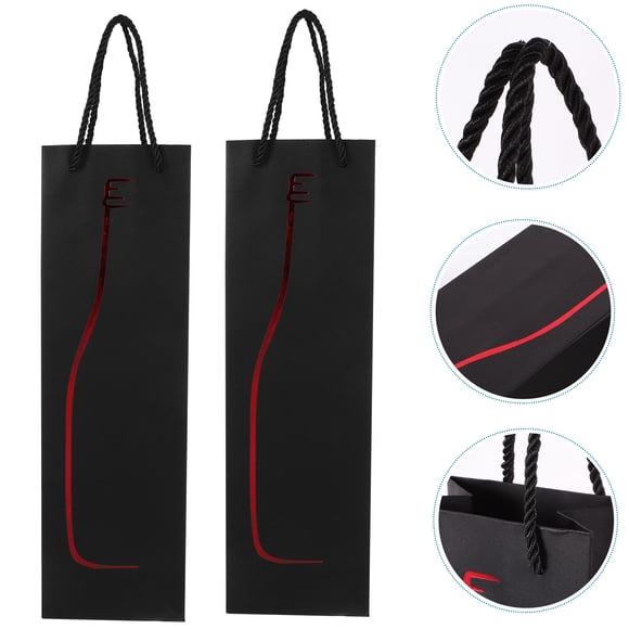 OUNONA 12Pack Single Bottle Carrier Tote Imported Paper Wine Bottle Holder Elegant For Adults Special Occasions