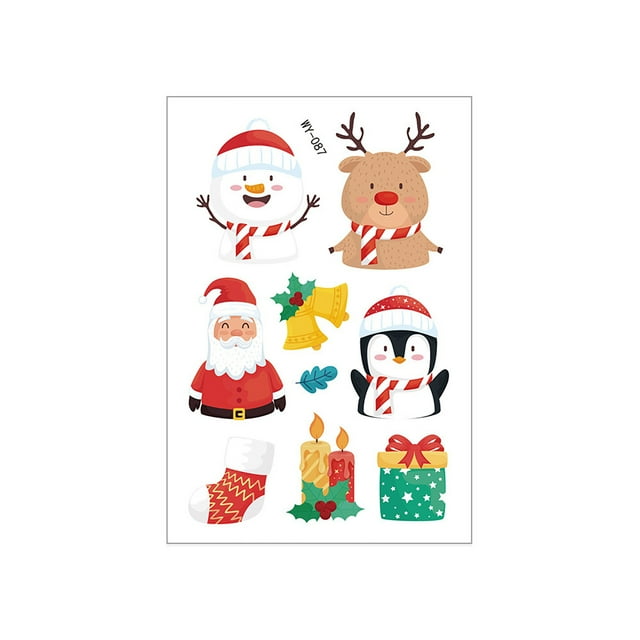 PEONAVET Sticker Christmas Candle Snowman Water Sticker Theme Activity Mood Candle Decoration Light Water Sticker