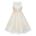 thumbnail image 1 of Robe de Demoiselle d'Honneur Longueur Thé Champagne Mariage 6 Ans, 1 of 5