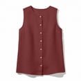 thumbnail image 6 of Roncen Womens Cotton Linen Suit Vest Summer Casual Sleeveless Button Down Tank Tops Fashion Work Waistcoat, 6 of 6