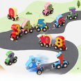 thumbnail image 1 of Juguetes educativos de madera para niños, 12 coches digitales magnéticos, juguetes educativos ensamblados de madera de colores, 1 of 2