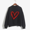 thumbnail image 2 of WEAIXIMIUNG Sweat-Shirt pour Femmes Veste Sans Capuche Imprimé Cœur Pull pour Femmes Sweat-Shirt Imprimé Haut Sweat-Shirt à Manches Longues Blouse Pull Tempérament Blouse Décontractée, 2 of 3
