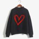 thumbnail image 2 of Gibobby Temperamento Pullover Top con estampado de corazón para mujer, sudadera estampada, Top, sudadera de manga larga, blusa, con carácter, blusa informal (Negro, M), 2 of 4