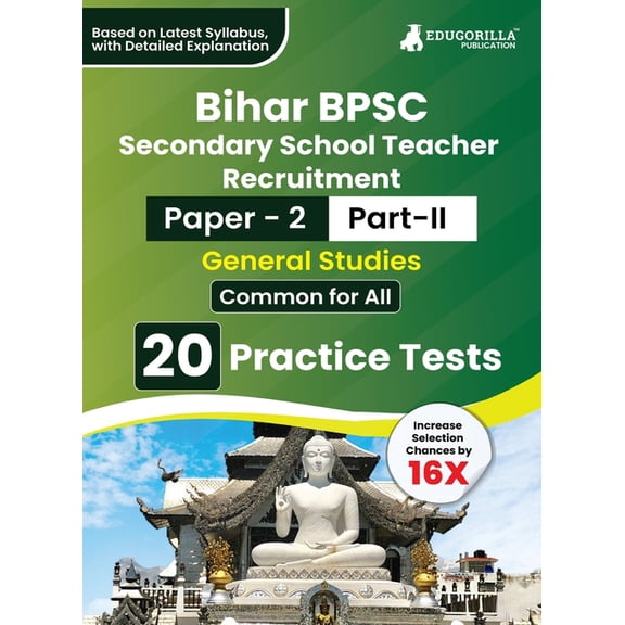Bihar Secondary School Teacher General Studies Book 2023 (Part II of Paper 2) Conducted by BPSC - 20 Practice Tests with, (Paperback)