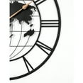 thumbnail image 6 of 36 in. Large Black Metal Wall Clock, Modern Silent World Map Wall Clock for Living Room, Entryway, 6 of 8