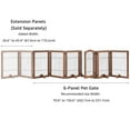 thumbnail image 3 of Unipaws Extra Wide Dog Gate, 6 Panels Freestanding Pet Gate, Walnut, 3 of 7