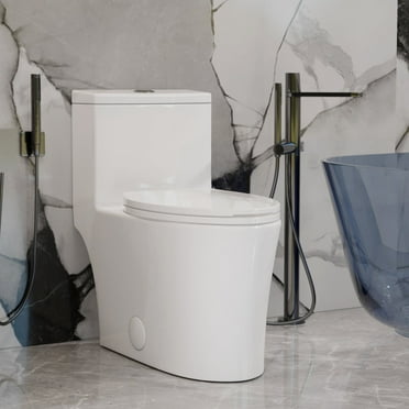 KK KE KING Water Saving 0.8/1.28 GPF Dual-Flush Elongated One-Piece Toilet, 12'' Rough-in
