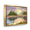 thumbnail image 3 of Designart 'The Rural Lake In Sunset Evening I' Traditional Framed Canvas Wall Art Print, 3 of 5
