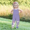 thumbnail image 4 of Girls Easter Bunny Print Romper Sleeveless Harem Jumpsuit Soft Stretchy Purple Kids,Size 4 T, 4 of 7