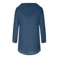 thumbnail image 5 of HAiming Women's Long Sleeve Hooded Trendy Button Round Neck Cotton Linen T-Shirt Plus Size Casual Loose Tunic Blouse, 5 of 7