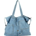 thumbnail image 2 of Soft Denim Handbag for Women Casual Hobo Tote Bag Retro Crossbody Bag Large Capacity Denim Purses, 2 of 9