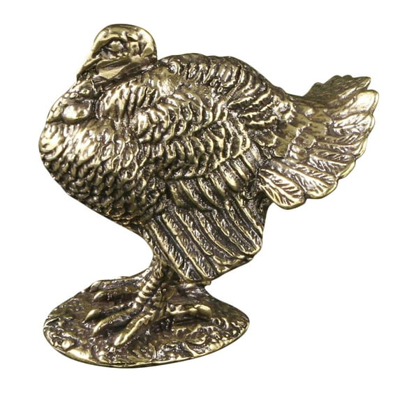 Hemobllo Brass Turkey Figurine Golden 1Pcs