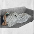 thumbnail image 6 of Daisy Soft Flannel Fleece Throw Blanket, Sketch Style Composition of Flowers and Butterfly Monochrome Flora and Fauna, Cozy Plush for Indoor and Outdoor Use, 50" x 70", Black and White, by Ambesonne, 6 of 6
